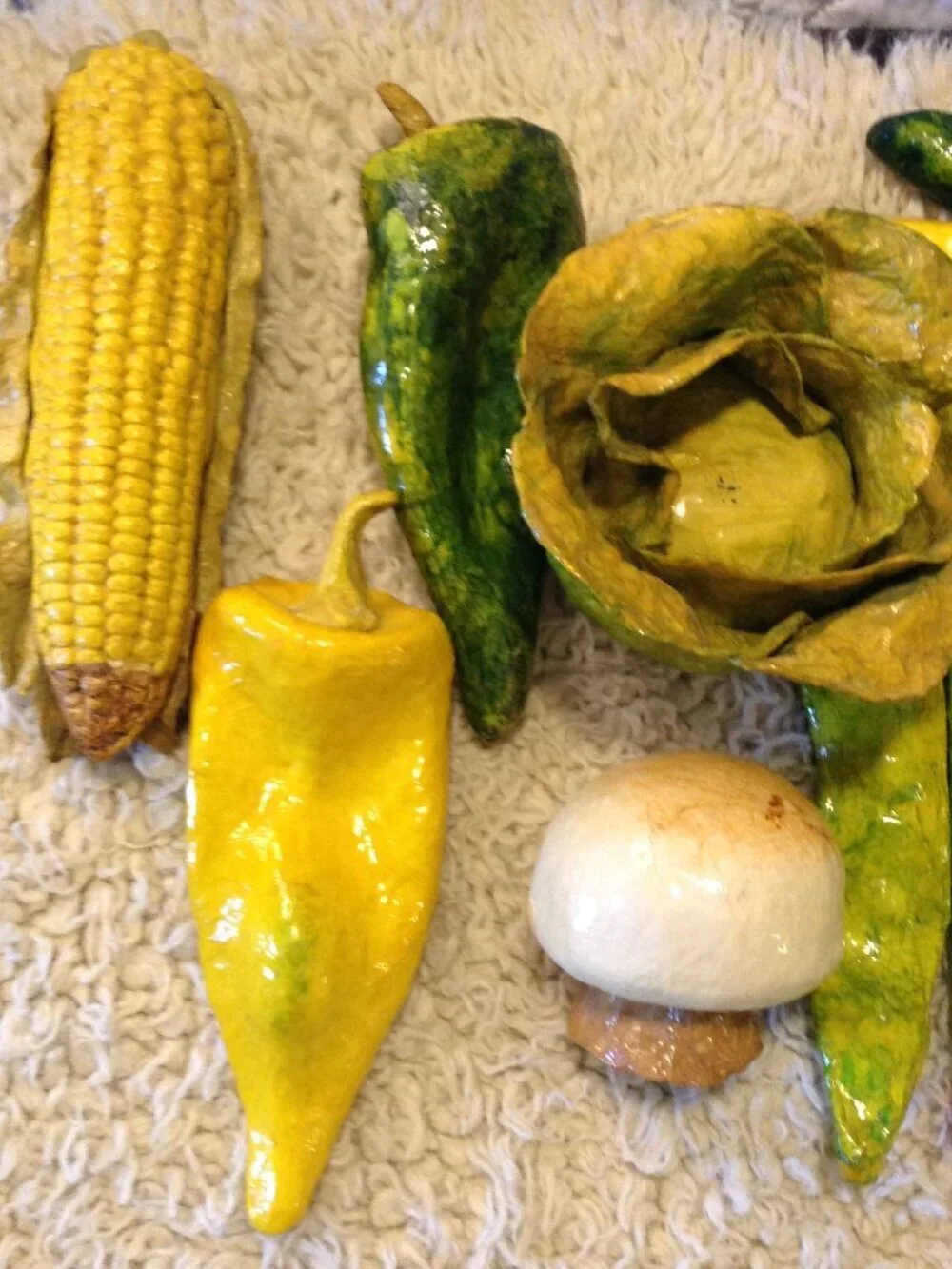 VTG Paper Mache Veggies (19) Mexican Folk Art Funky Unique Cottagecore Farmhouse
